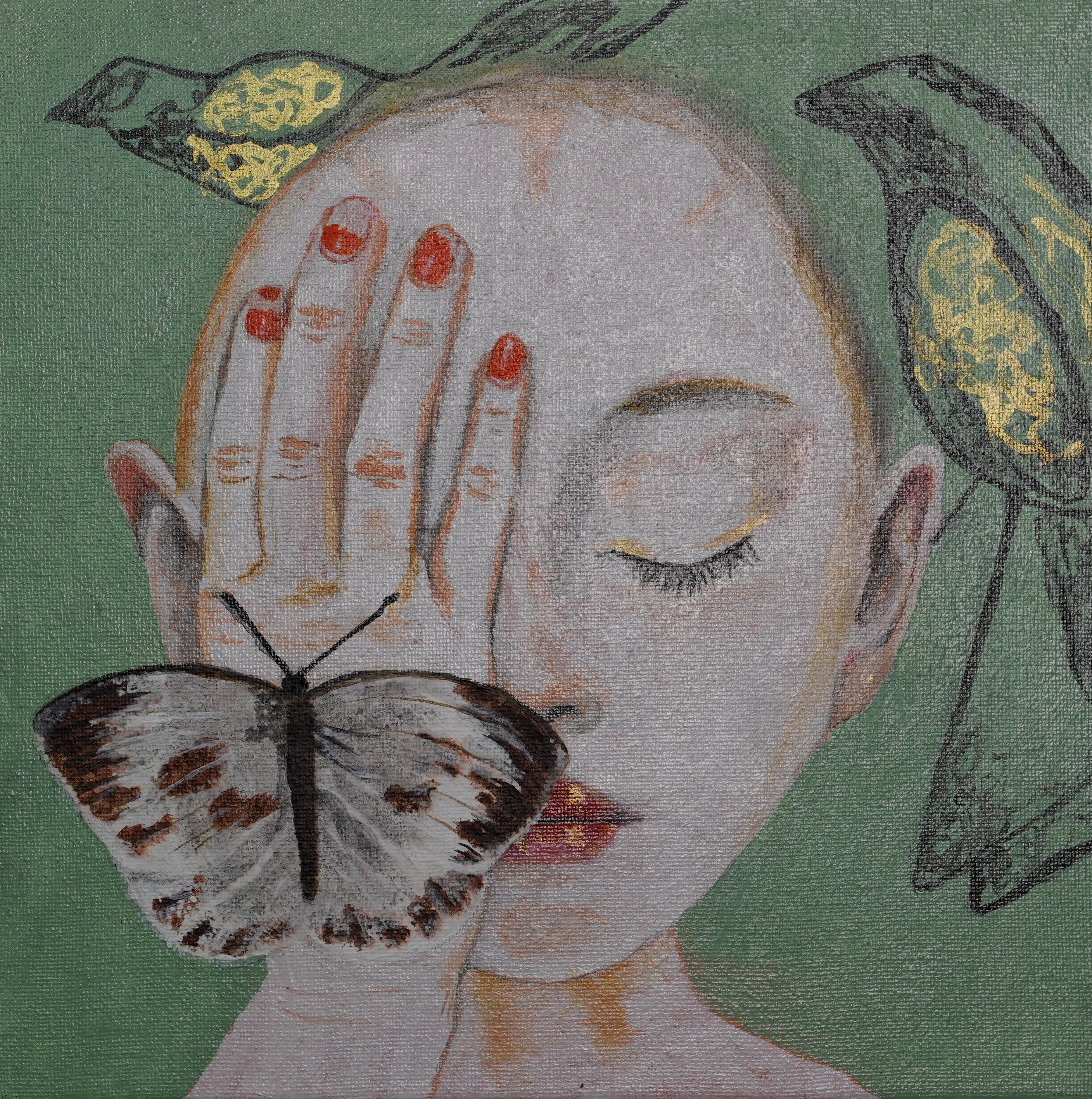 Girl with moth